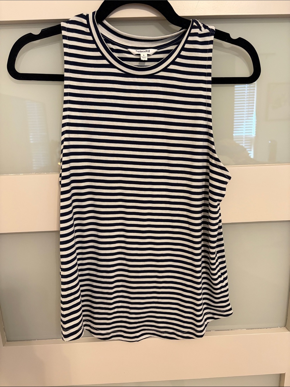 Madewell Navy & White Striped Muscle Tank